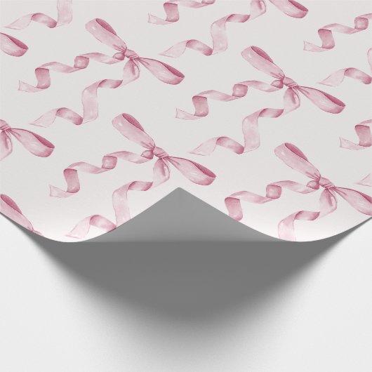 Papier Cadeau Fête bébé avec un nœud rose ou enterrement de vie  (Coin)