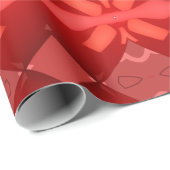Papier Cadeau Fête cadeau rouge d'art abstrait géométrique (Coin rond)
