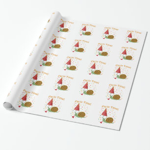 Papier Cadeau Fête Confetti Heure ! Escargot