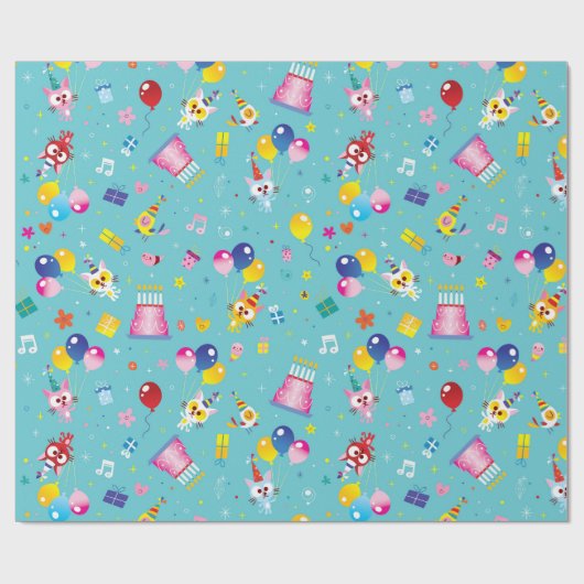 Papier Cadeau Fête d'anniversaire (Plat)