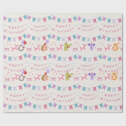 Papier Cadeau Fête d'anniversaire (Plat)