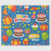 Papier Cadeau Fête d'anniversaire (Plat)