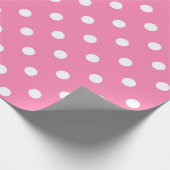 Papier Cadeau Fête d'anniversaire à pois rose et blanc (Coin)
