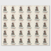 Papier Cadeau Fête d'anniversaire à thème de l'ours pirate (Plat)