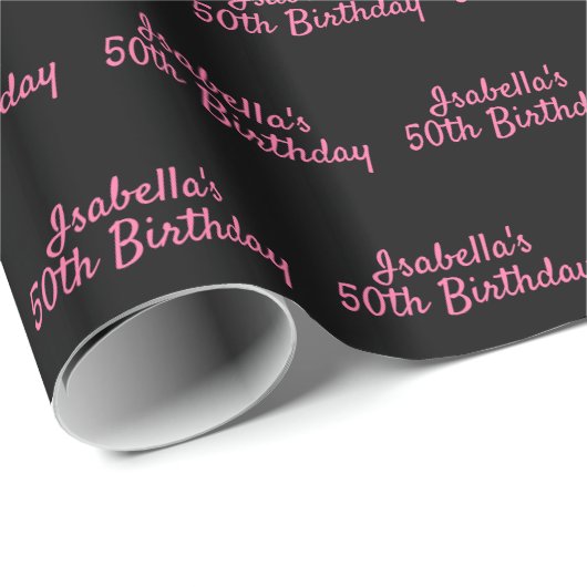 Papier Cadeau fête d'anniversaire arc-en-ciel rose parties scint (Coin rond)