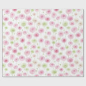 Papier Cadeau Fête d'anniversaire aux fleurs de renoncule rose m (Plat)