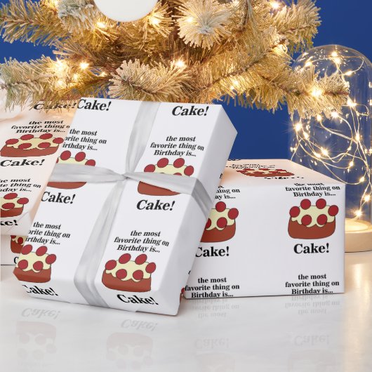 Papier Cadeau Fête d'anniversaire avec gâteau (Vacances)