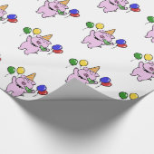 Papier Cadeau Fête d'anniversaire avec un cochon mignon|choisir  (Coin)