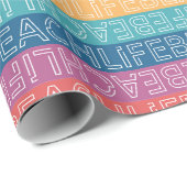 Papier Cadeau Fête d'anniversaire Beach Life (Coin rond)