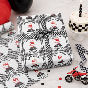 Papier Cadeau Fête d'anniversaire de 1 an pour un garçon passion