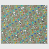 Papier Cadeau Fête d'anniversaire de Baby Shower par motif vert  (Plat)