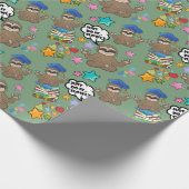 Papier Cadeau Fête d'anniversaire de Baby Shower par motif vert  (Coin)