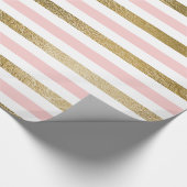 Papier Cadeau Fête d'anniversaire de Blush Rose et Gold Foil (Coin)