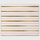 Papier Cadeau Fête d'anniversaire de Blush Rose et Gold Foil (Plat)