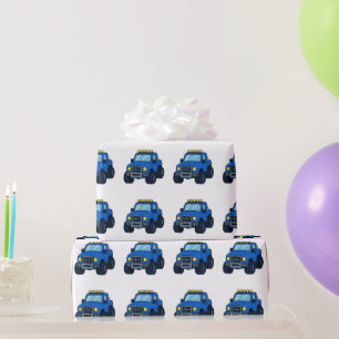 Papier Cadeau Fête d'anniversaire de camion monstre pour enfants