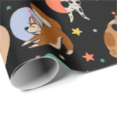 Papier Cadeau Fête d'anniversaire de chien (Coin rond)