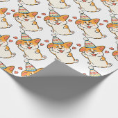 Papier Cadeau Fête d'anniversaire de corgi (Coin)