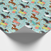 Papier Cadeau Fête d'anniversaire de Dachshund (Coin)