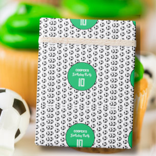 Papier Cadeau Fête d'anniversaire de football pour garçon vert