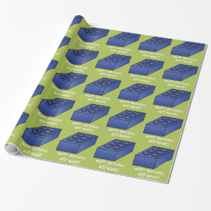 Papier Cadeau Fête d'anniversaire de garçon - motif de brique