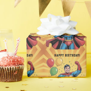 Papier Cadeau Fête d'anniversaire de garçons super-héros