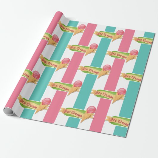 Papier Cadeau Fête d'anniversaire de glace (Déroulé)