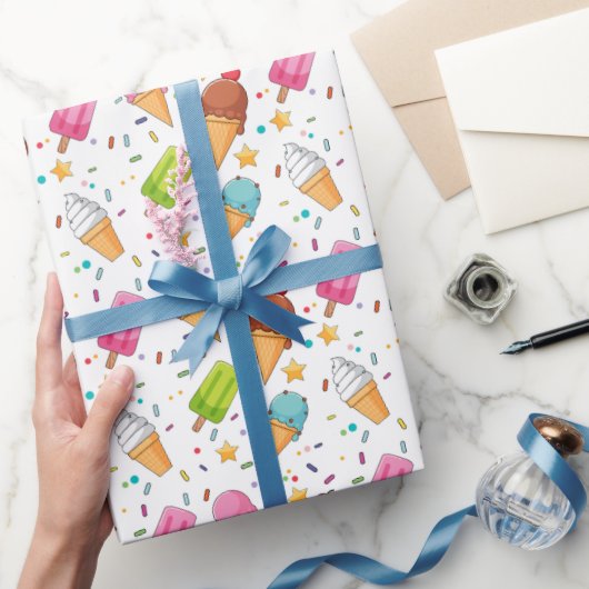 Papier Cadeau Fête d'anniversaire de la crème glacée (Cadeaux)