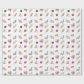 Papier Cadeau Fête d'anniversaire de la crème glacée florale (Plat)