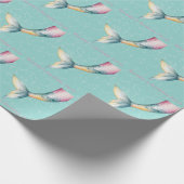 Papier Cadeau Fête d'anniversaire de la fille de queue de sirène (Coin)