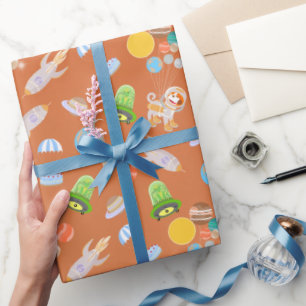 Papier Cadeau Fête d'anniversaire de l'astronaute de Mars