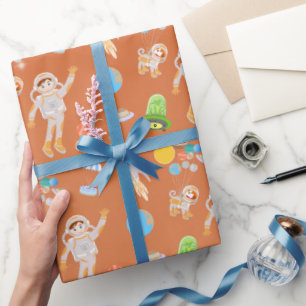 Papier Cadeau Fête d'anniversaire de l'astronaute de Mars