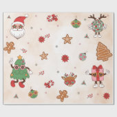 Papier Cadeau Fête d'anniversaire de Noël (Plat)