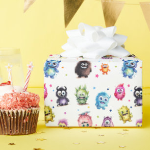 Papier Cadeau Fête d'anniversaire de notre petit monstre