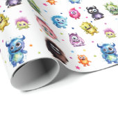 Papier Cadeau Fête d'anniversaire de notre petit monstre (Coin rond)