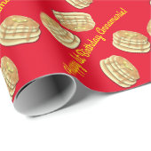 Papier Cadeau Fête d'anniversaire de Pancake (Coin rond)