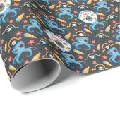 Papier Cadeau fête d'anniversaire de pirates (Coin rond)