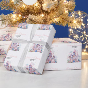 Papier Cadeau Fête d'anniversaire de princesse, Château de princ