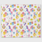 Papier Cadeau Fête d'anniversaire de printemps (Plat)