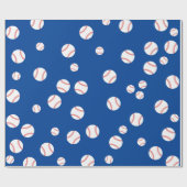 Papier Cadeau Fête d'anniversaire de sports mignons de base-ball (Plat)