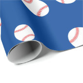 Papier Cadeau Fête d'anniversaire de sports mignons de base-ball (Coin rond)