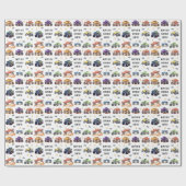 Papier Cadeau Fête d'anniversaire des Enfants Monster Trucks (Plat)
