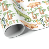Papier Cadeau Fête d'anniversaire Dino-mite (Coin rond)