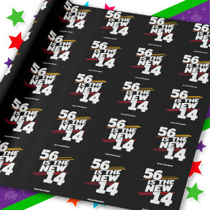 Papier Cadeau Fête d'anniversaire du 56e jour bissextile Nouvel