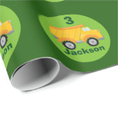 Papier Cadeau Fête d'anniversaire du Camion de vidage sur mesure (Coin rond)