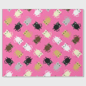 Papier Cadeau Fête d'anniversaire du chat (Plat)