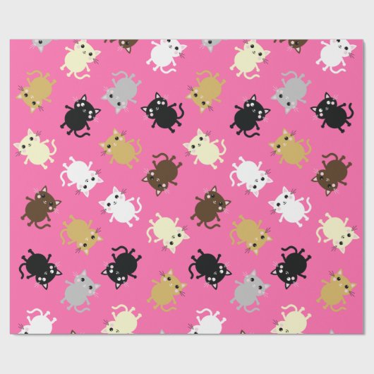 Papier Cadeau Fête d'anniversaire du chat (Plat)