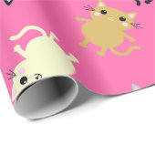 Papier Cadeau Fête d'anniversaire du chat (Coin rond)