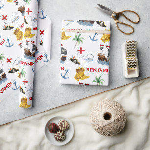 Papier Cadeau Fête d'anniversaire du Pirate