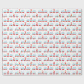 Papier Cadeau Fête d'anniversaire du train personnalisé (Plat)