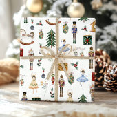 Papier Cadeau Fête d'anniversaire en or rouge Nutcracker